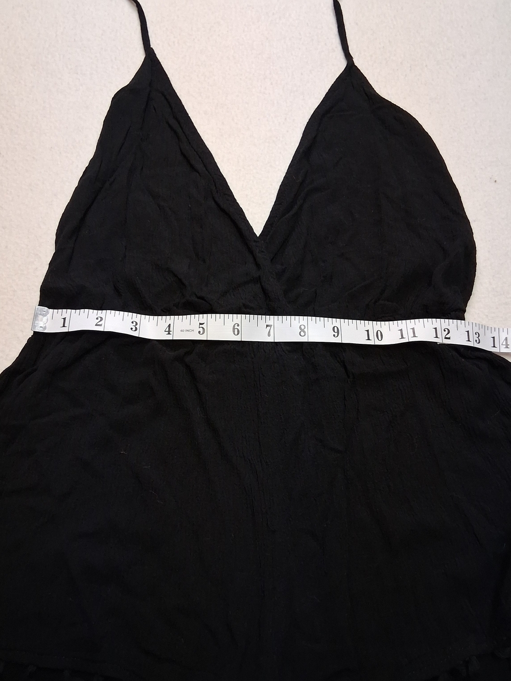 Lulu's Black Halter Romper with Tassel Trim - Picture 6 of 7